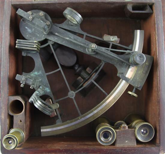 A Victorian sextant, by the female maker Janet Taylor, c.1850,